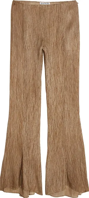 Acne Studios Soft Satin Print Pants 'Caramel Brown', brown