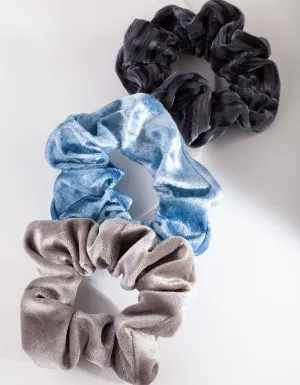 Blue Velvet Scrunchie 3 Pack