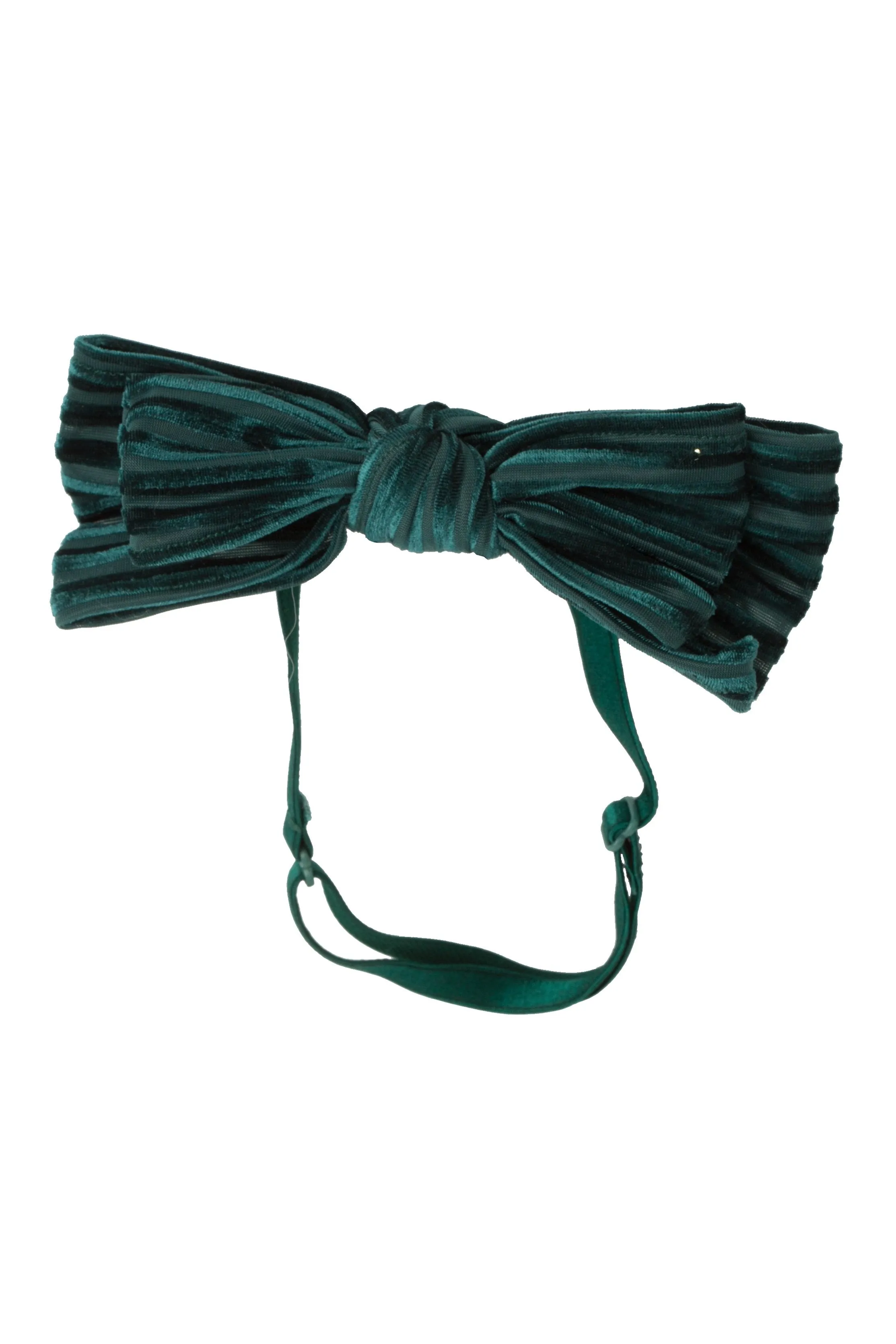 Floppy Velvet Stripe Wrap - Hunter Green