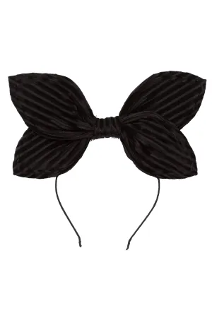 Growing Orchid Headband - Black Velvet Stripe