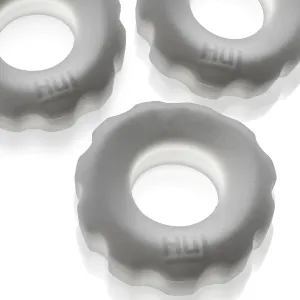 Hunkyjunk Super HUJ Cock Ring 3 Pack White Ice