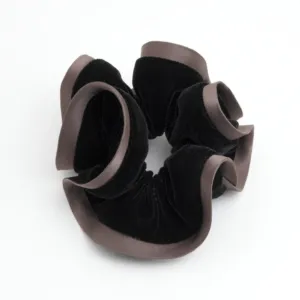 silk velvet scrunchies solid Color Trim Two Tone Premium elastic hair tie women accessory