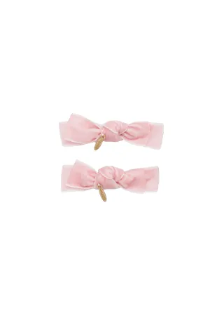 Velvet Ties Clip Set of 2 - Light Pink